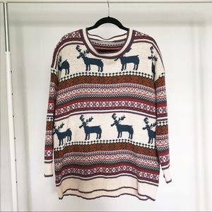 Oversized reindeer sweater